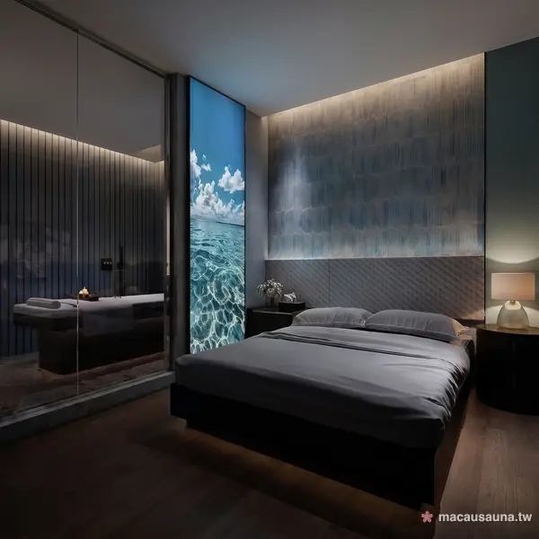 巨亨桑拿海洋 LED 水床套房 藍海光幕鏡面房